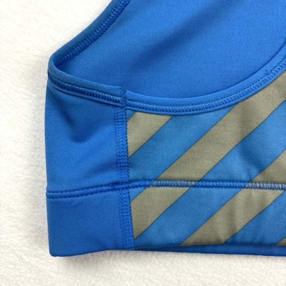Nike Pro Women's Blue/Gray Stripe Swoosh Compression Exercise Sports Bra Size S - Picture 8 of 13